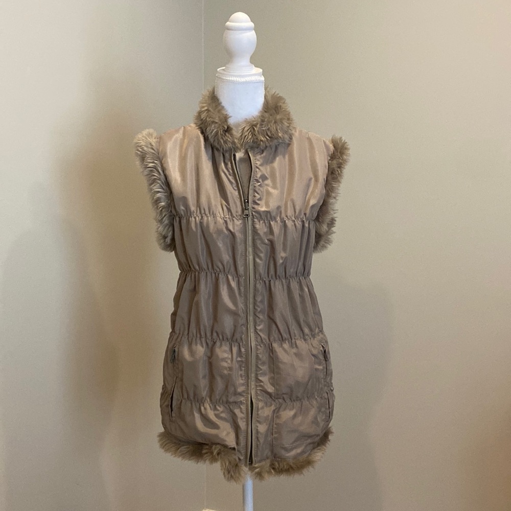 Reversible Tan Fur-Lined Vest